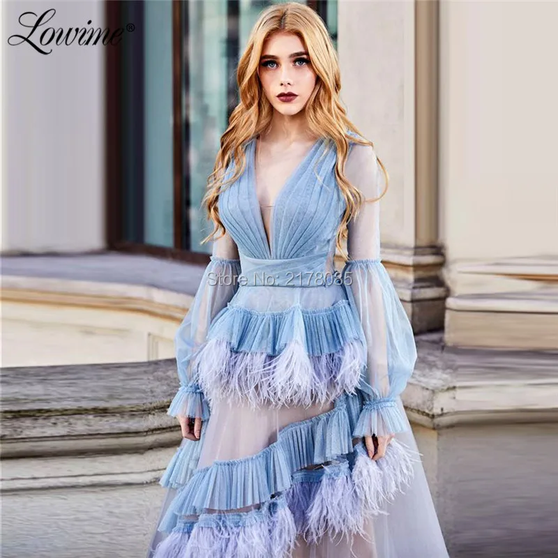 Женские вечерние платья с перьями от кутюр Новое поступление 2020 Длинные длинными