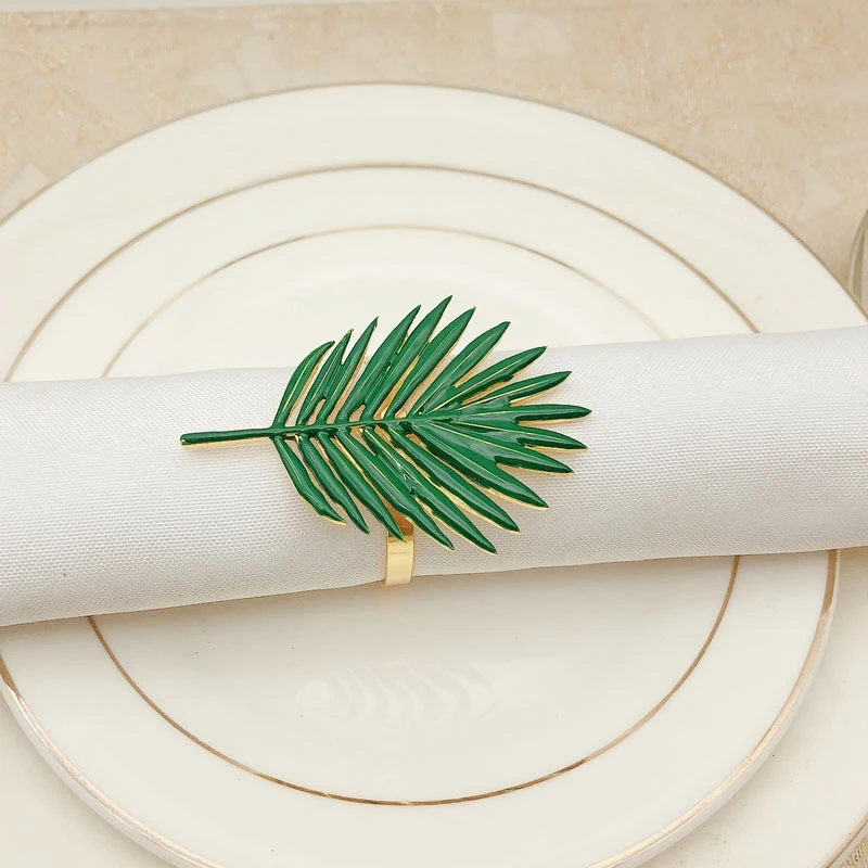 

6Pcs/Lot New Napkin Ring Sunflower Leaf Napkin Circle Plant Leaf Napkin Buckle Meal Party Desktop Decoration