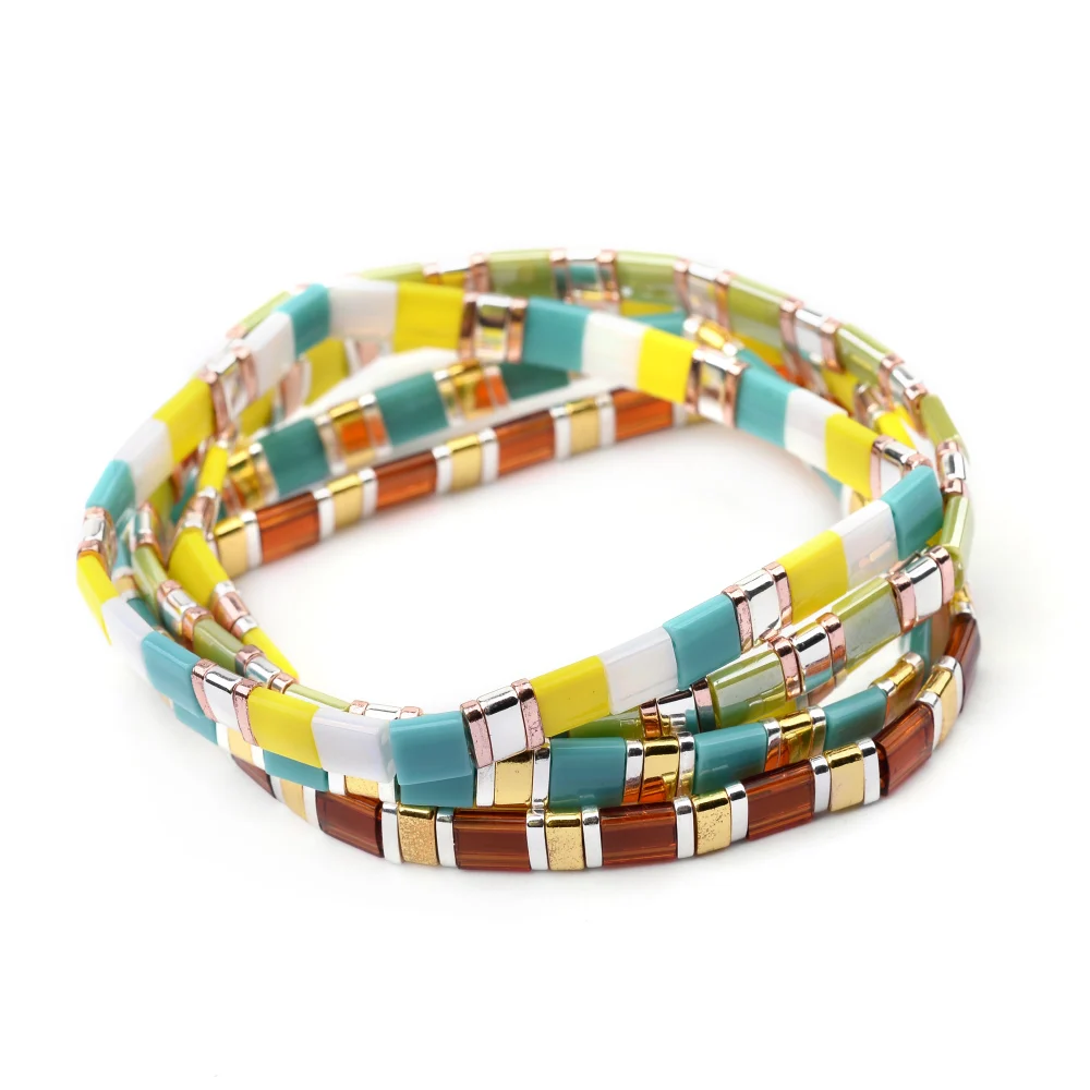 Женский браслет Miyuki 28 цветов японский Эластичный с бусинами|Плетеные браслеты| |