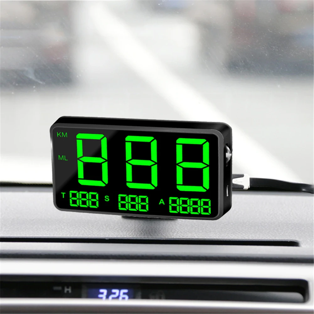 

Автомобильный дисплей C80 HUD, GPS-датчик скорости км/ч, миль/ч, дисплей превышения скорости, система сигнализации
