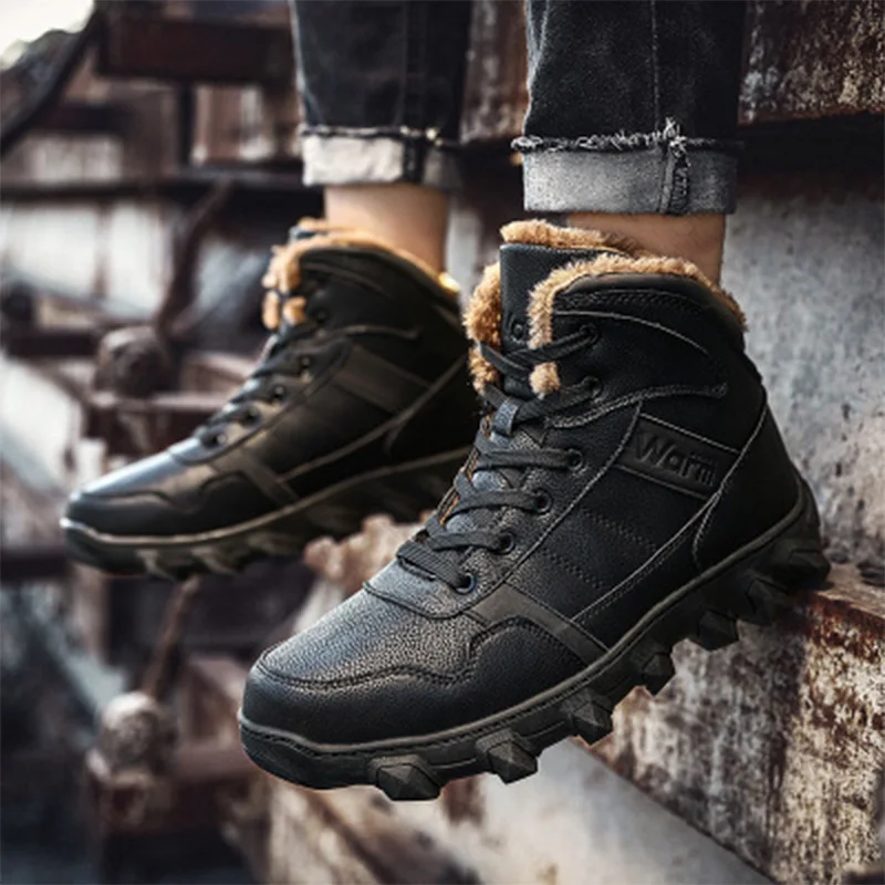Мужские зимние ботинки на толстой бархатной подкладке размеры 39 46|Зимние сапоги|