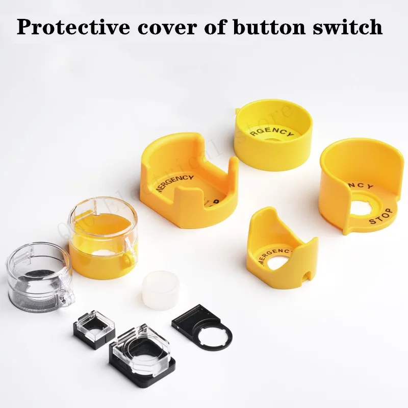 Switch protective cover emergency stop button protective cover elevator emergency stop seat 16 22 size Yuanbao circular warning