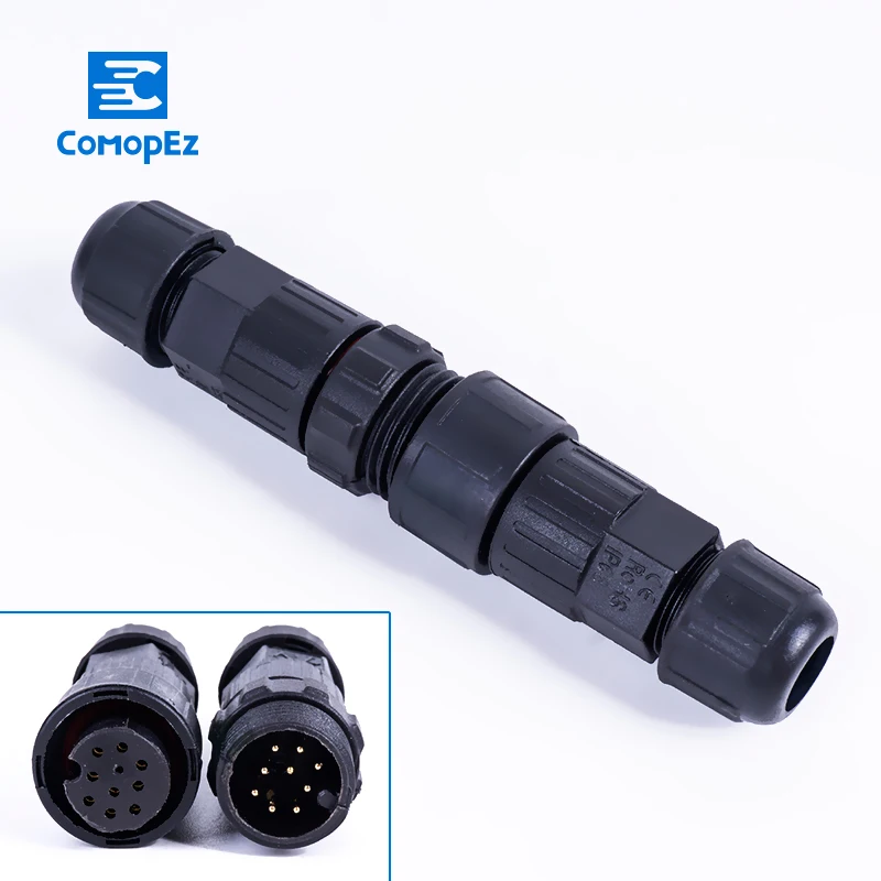 AC DC 15A 7,5 мм IP68 Водонепроницаемый разъем 2/3/4/5/6/7/8 Pin типа «папа» женский промышленные электрические соединители проводов для Led светильник