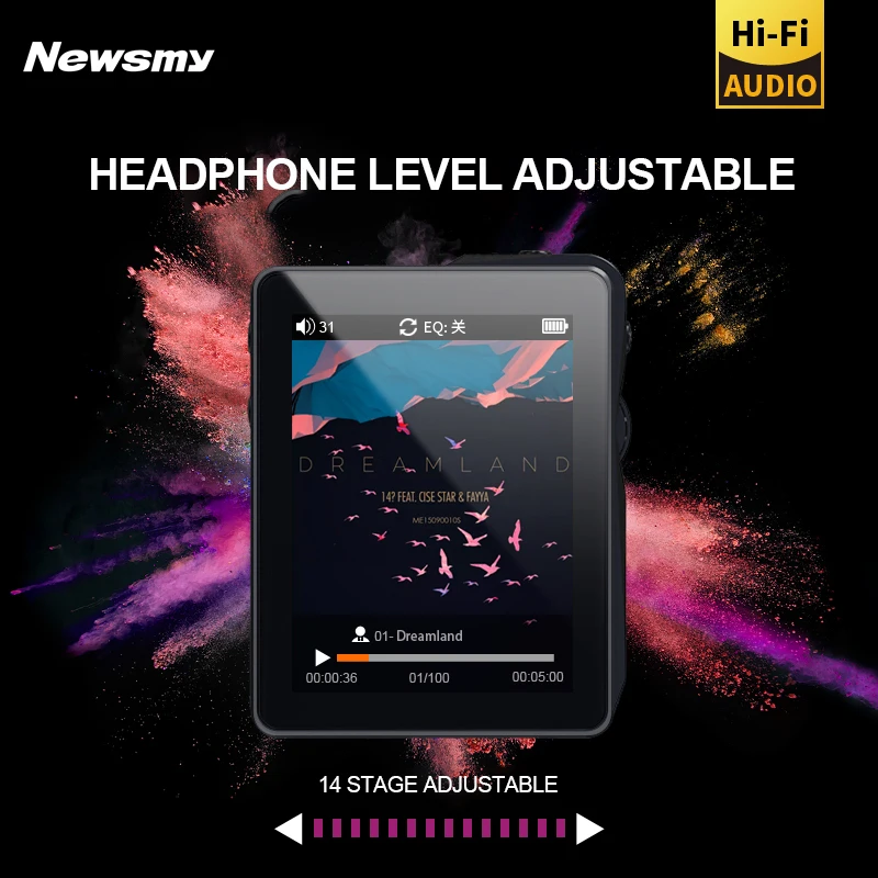 DSD256 мини mp3-плеер MIPS + DSP декодирование Newsmy G7 HD 2.5D экран OTG автомобиль Бег Спорт APE FLAC