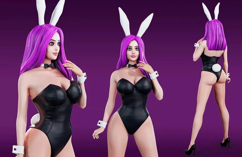 

1/24 75mm 1/18 100mm Resin Model Rabbit Gril Figure Unpainted No Color RW-480