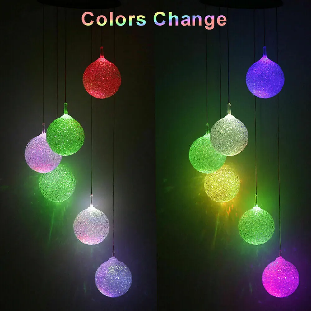 Светильник колокольчик на солнечной батарее цветной садовый уличный подвесной