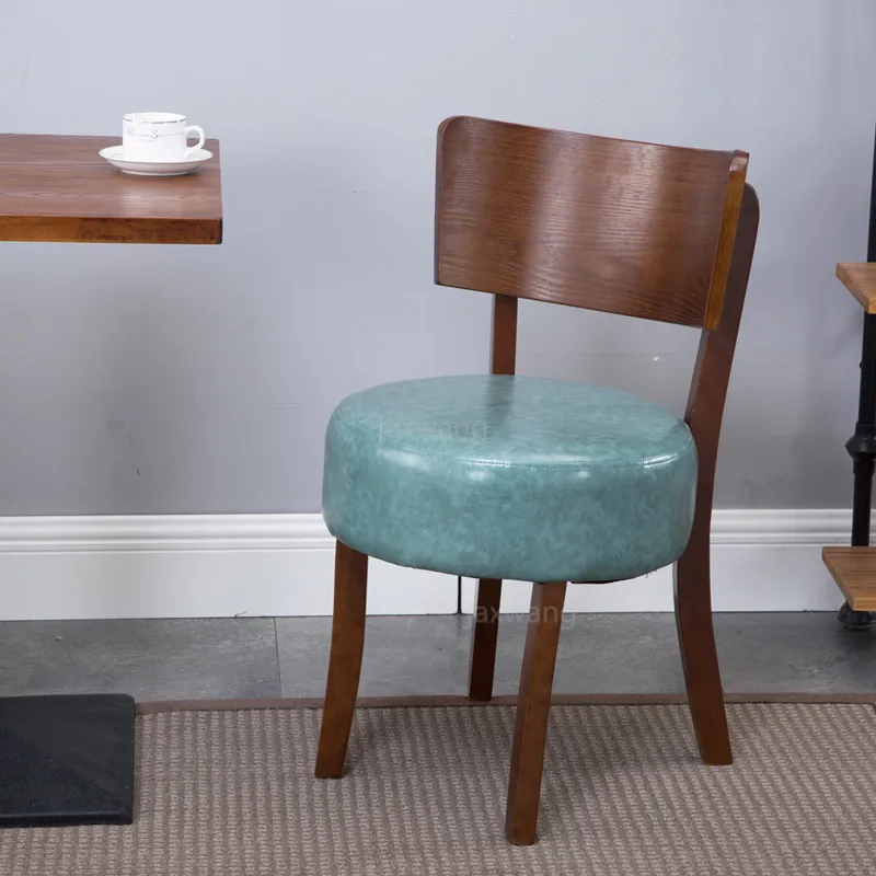 Современный обеденный стул домашний со спинкой простой для ресторана из массива