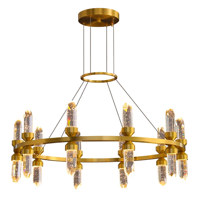 

Медные хрустальные люстры, роскошное потолочное освещение для гостиной, салонные светильники