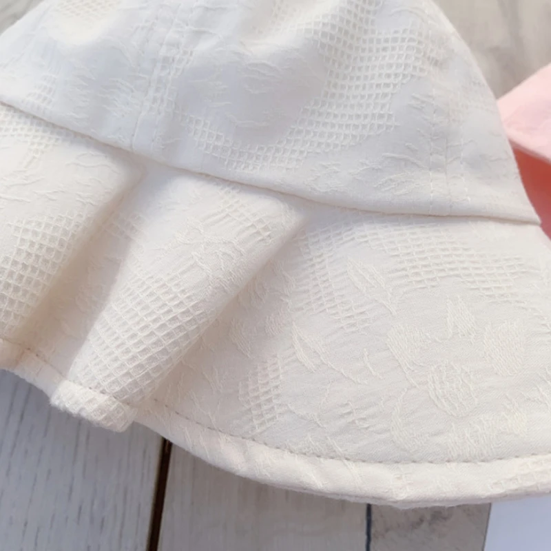 

Summer Spring Outdoor Baby Bucket Hat Infant Girls Fisherman Sun Wide Brimmed Bonnet Princess Beach Bow Cap