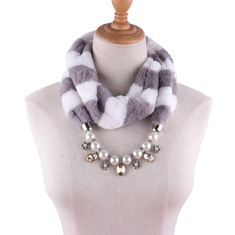 RUNMEIFA роскошные брендовые ювелирные изделия ожерелье с подвеской теплый меховой