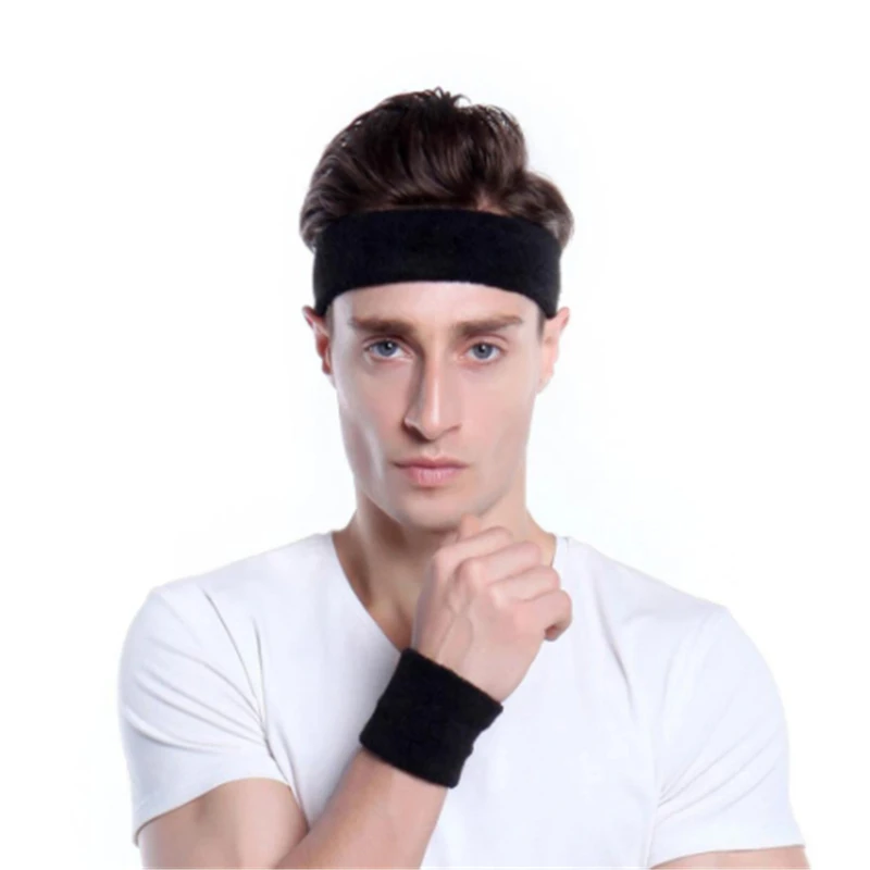 

Cotton Elastic Sweatband Basketball Sports Headband Women Men Gym Fitness Sweat Hair Band Volleyball Tennis Running