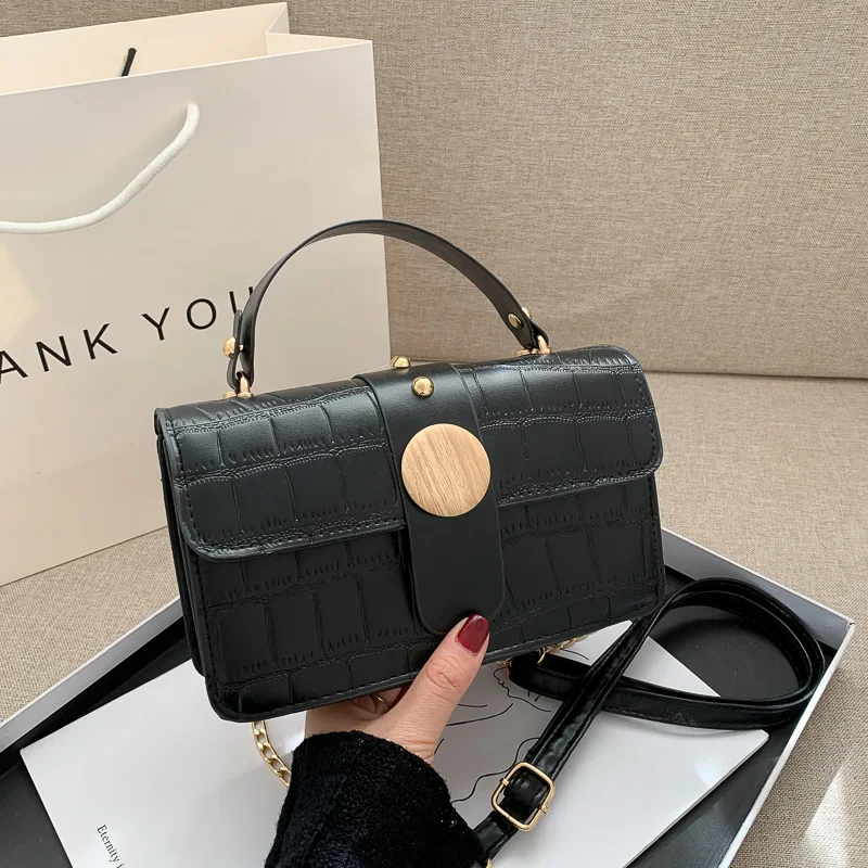 

Ins Style Simple Small Bag Woman 2020 Fashion Trend Fashion Chain Texture Versatile One-shoulder Cross-body Bag