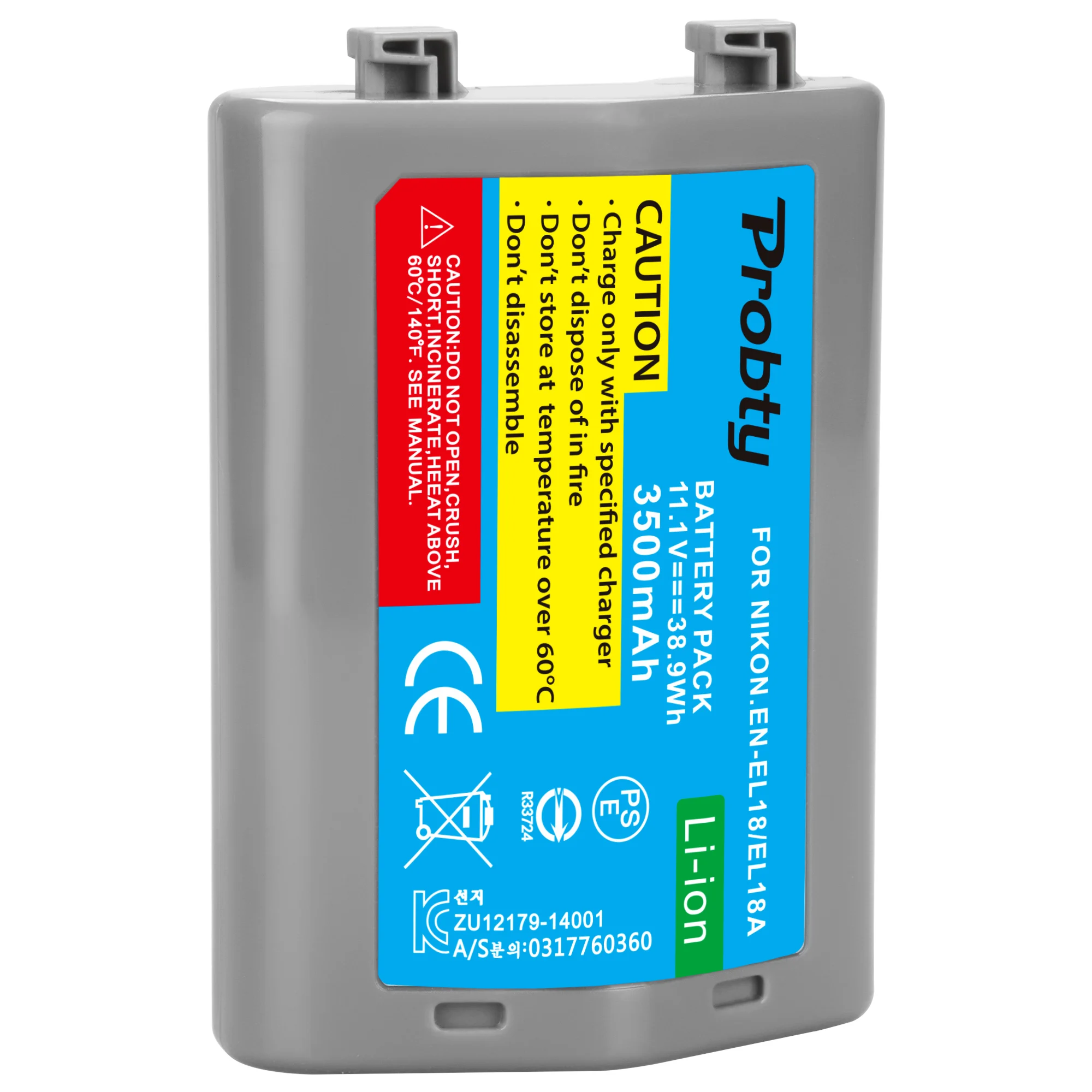 PROBTY 3500 мА/ч EN-EL18 RU EL18 ENEL18 Камера Батарея для Nikon D4 D4S D5 s MB-D12 D800 D800E Gri | Электроника