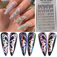 3d large butterfly nail art stickers for nails manicure sliders accessories adhesive transfer foils decals wraps decorations