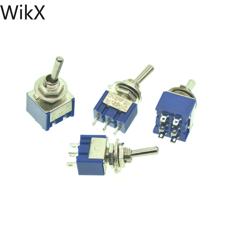 

Toggle switch shake head rocker arm blue switch mts-102 103 202 second and third gear toggle self reset switch 10pcs