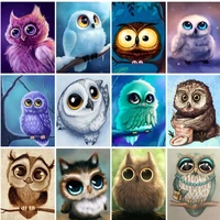 photocustom owl paint by number kit drawing wall art handpainted pictures by number animals for adults diy gift home decoration