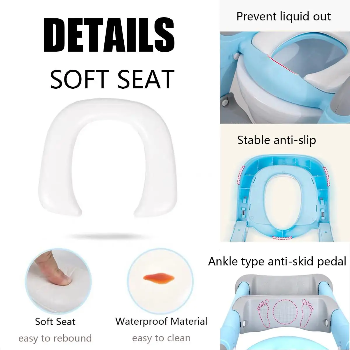 

Folding Infant Potty Seat Urinal Backrest Training Chair with Step Stool Ladder for Baby Toddlers Boys Girls Safe Toilet Potties