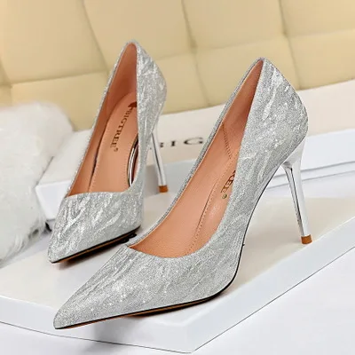 

HOT Bling Women Pumps Gladiator Solid Nightclub High Heels 5/7/9CM Shoes Women Shallow Sexy Party Shoes Fashion Wedding Shoes