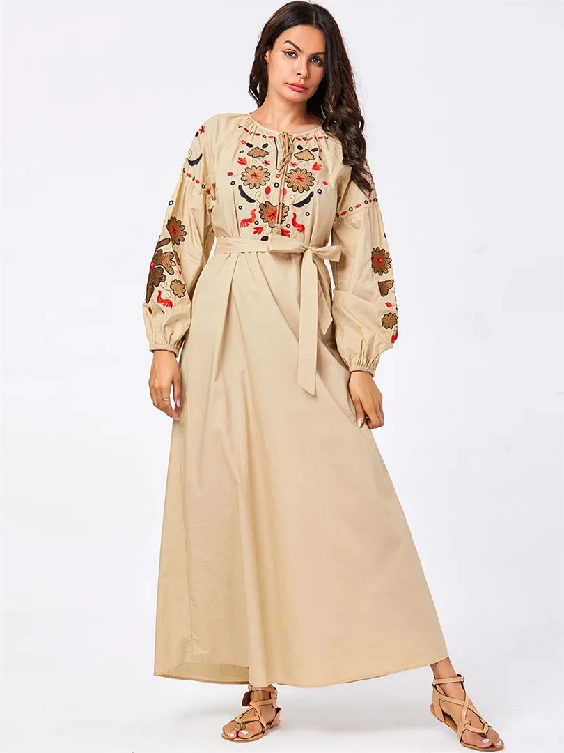 Женское платье с цветочной вышивкой Длинное Макси ДРАПИРОВАННОЕ кафтан нового