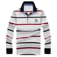 autumn winter new polo shirt high quality brand cotton mens polo shirt long sleeve casual striped shirt polo men clothing
