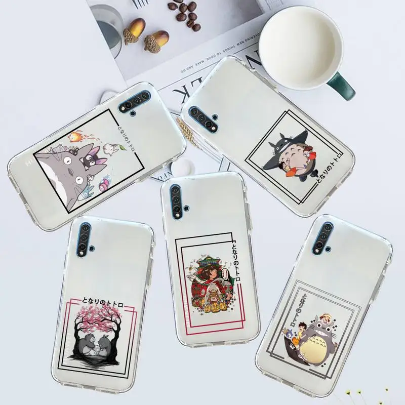 

Totoro cute design anime Phone Case Transparent for Huawei honor P mate 40 20 30 10 50 i 9 x mate pro lite 8a