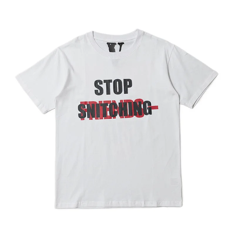 

VLONE men t shirt 100% cotton streetwear Women's T-shirt USA summer Short sleeve brand hip hop tshirt no cap stop snitching