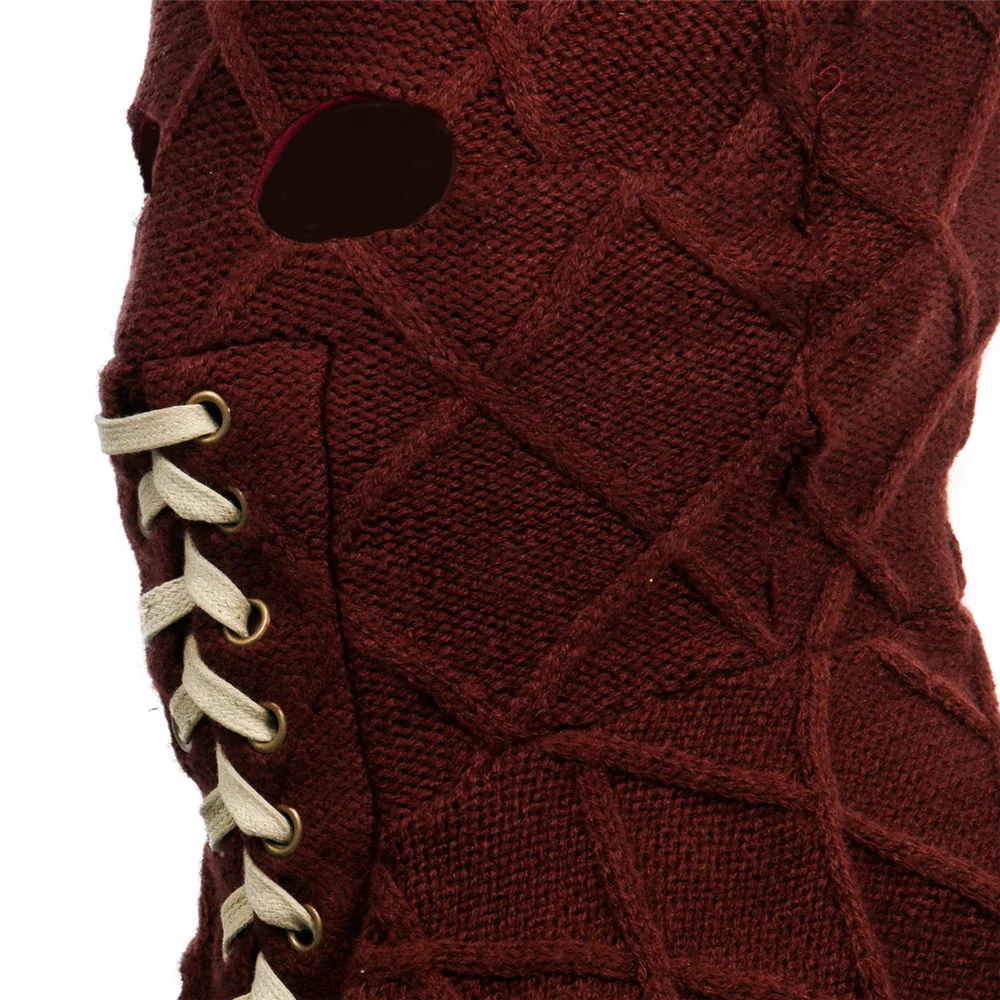 

BrightBurn Mask Red Hood Kids Cosplay Horror Mask Adjustable knitted Full Face Scary Headgear Halloween Party Props