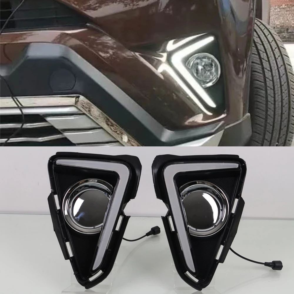 CSGJMY для Toyota RAV4 2016 2017 2018 автомобиля светодиодный DRL Габаритные огни указатели
