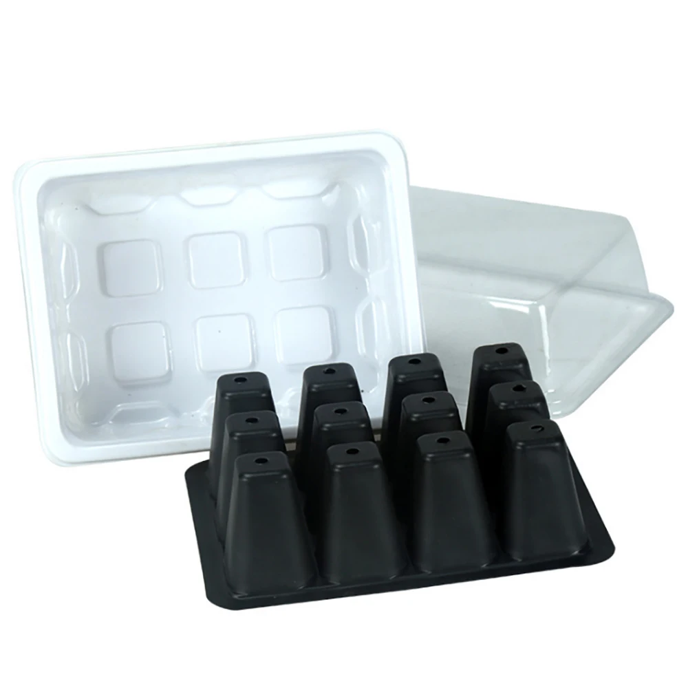 6/12 клетки Пластик горшки для рассады посадки семян набор лотков с куполом и