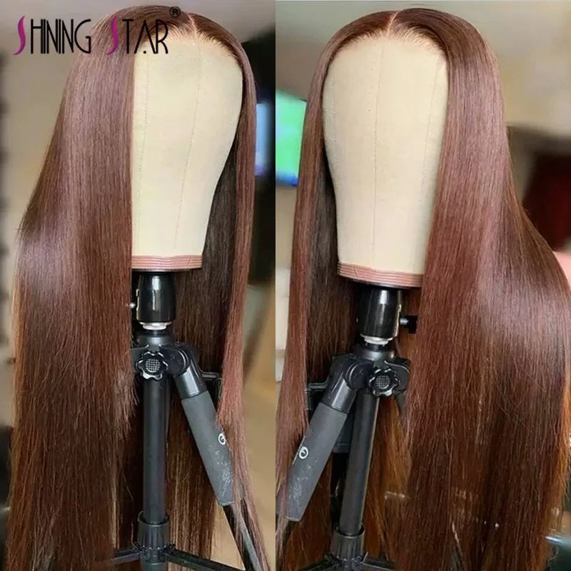 Парик на шнурках прямые человеческие волосы бразильский Рыжий блонд