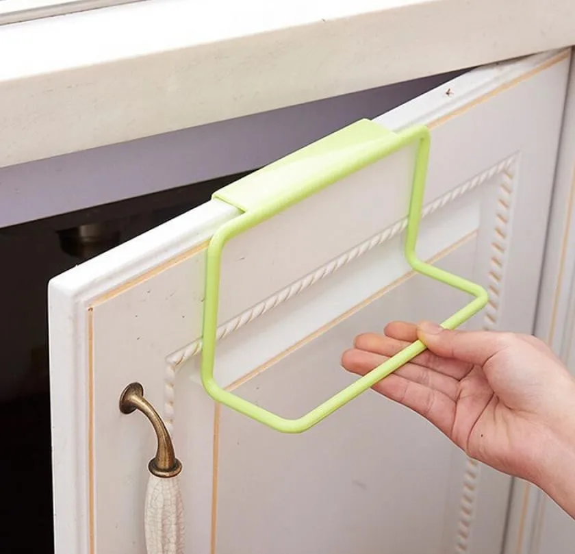

Plastic Non-marking Rag Hanging Towel Rack Holder Organizer Bathroom Kitchen Cabinet Cupboard Hanger For Home #45