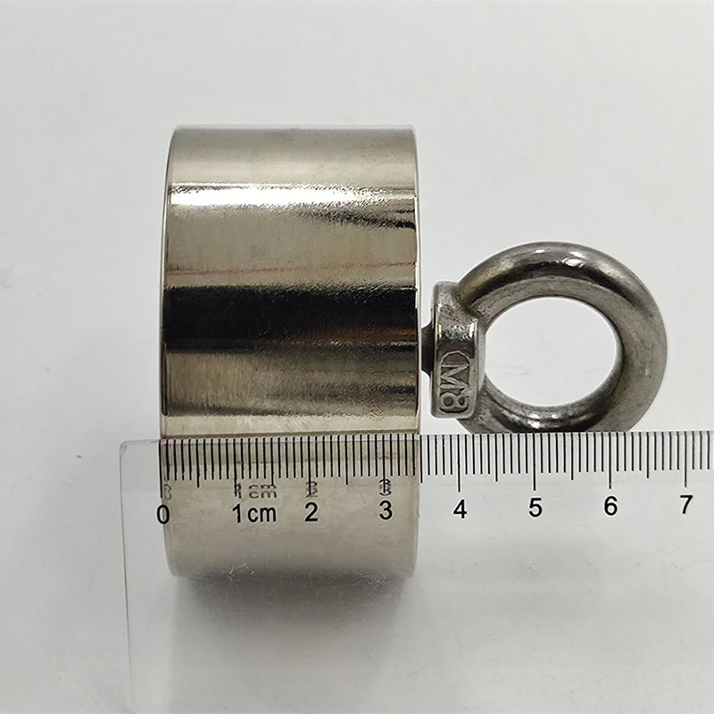 

D60*35mm Strong Powerful Round Neodymium Magnet Hook Salvage Magnet Sea Fishing Equipments Holder Pulling Mounting Pot With Ring