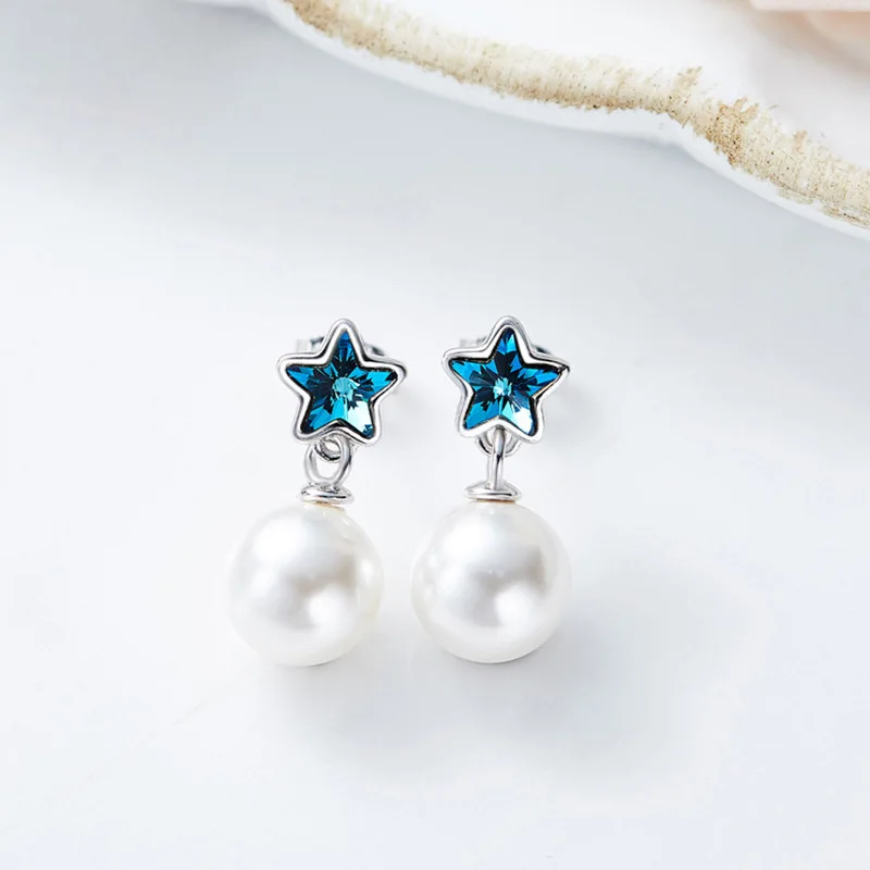 Женские серьги Kindey новая звезда серебряного цвета рождественский подарок