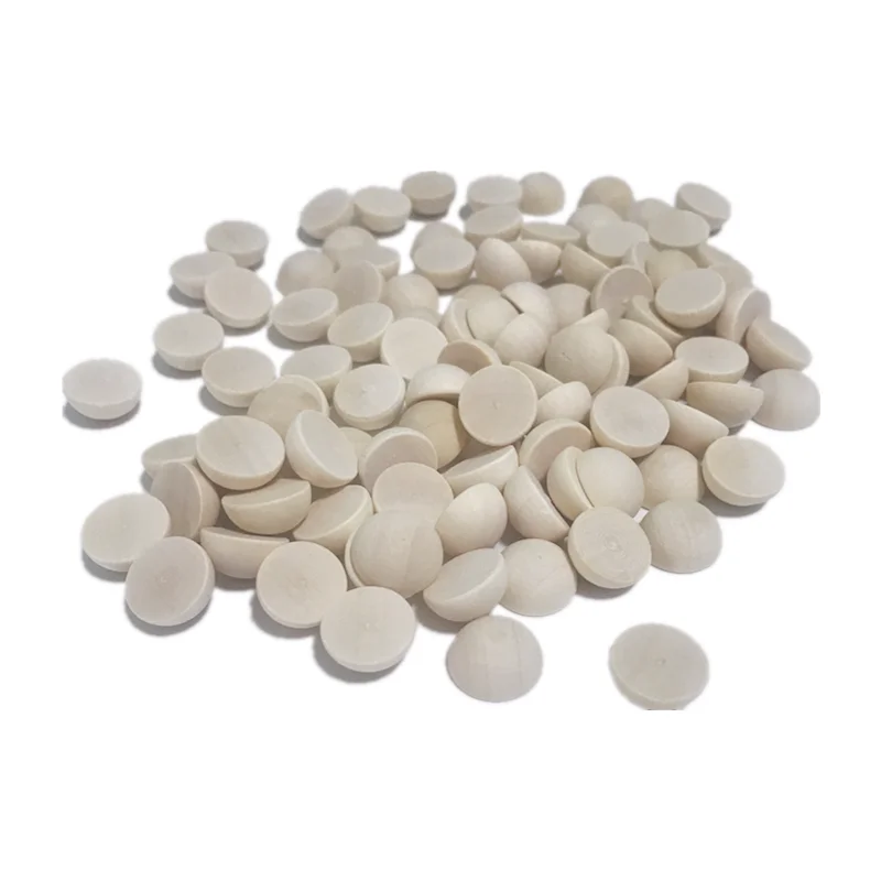 100 шт. 12 мм деревянных бусин полумячи незаконченные круги мини-шарики для рукоделия на Рождество.