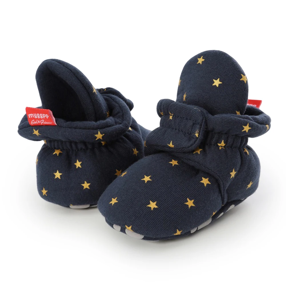 

Autumn Newborn Baby Boys Girls Shoes Infant Fluffy Snow Boots Soft Sole Star Print Fleece Toddler Plush Boots 0-18M