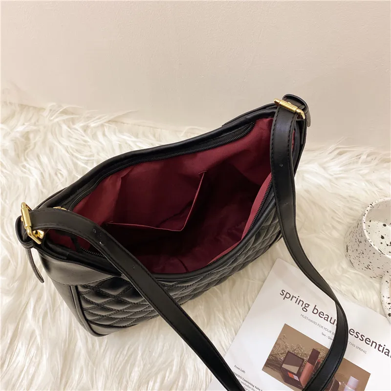 

Diamond Lattice Shoulder Bags for Women 2020 New Famous Designer Plaid Quilted Hobo Bag Lady Solid Color Leather Crossbody Bag