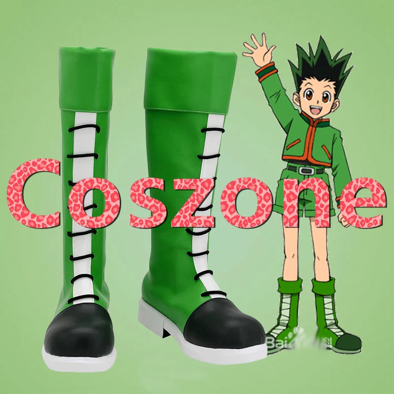 Ботинки для косплея Hunter X Gon Freecss зеленые ботинки на Хэллоуин карнавал аксессуары |