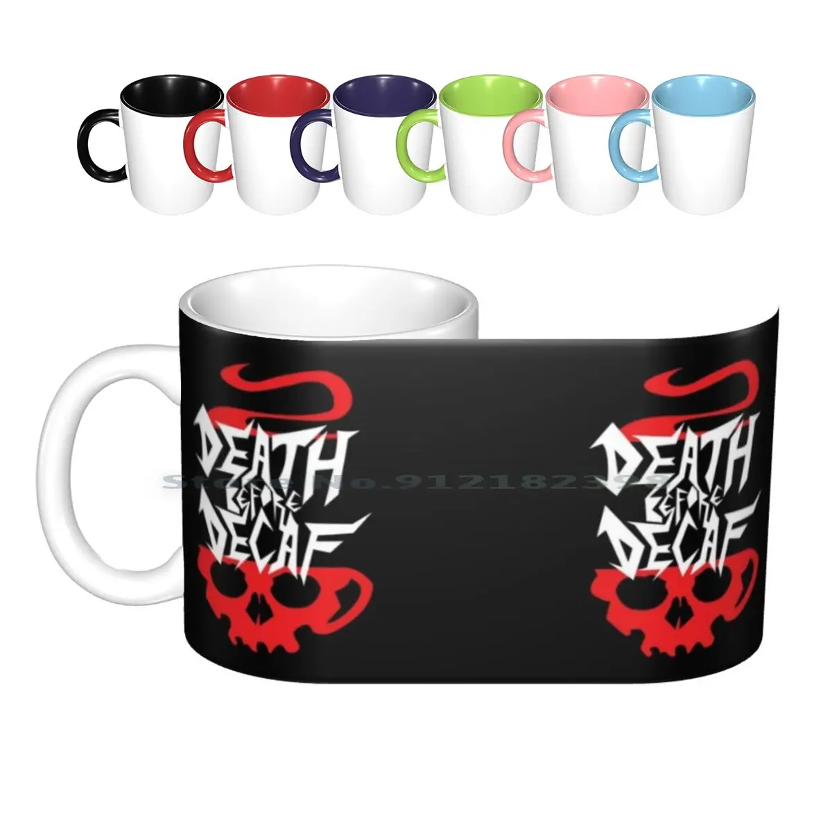 

Death B4 Decaf Ceramic Mugs Coffee Cups Milk Tea Mug Death Coffee Deathbeforedecaf Coffeeculture Skull Metal Javainkstudios