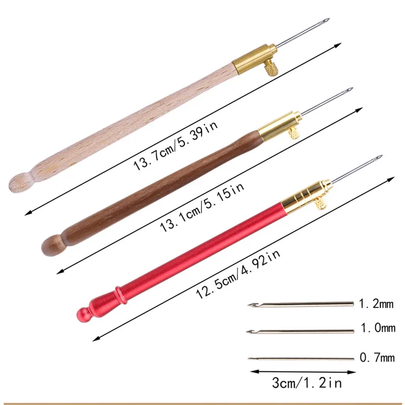 

LMDZ Embroidery Punch Needle with 3 Needles Punch Pen Embroidery Cross Stitch Craft Kit French Crochet for Sewing Knitting