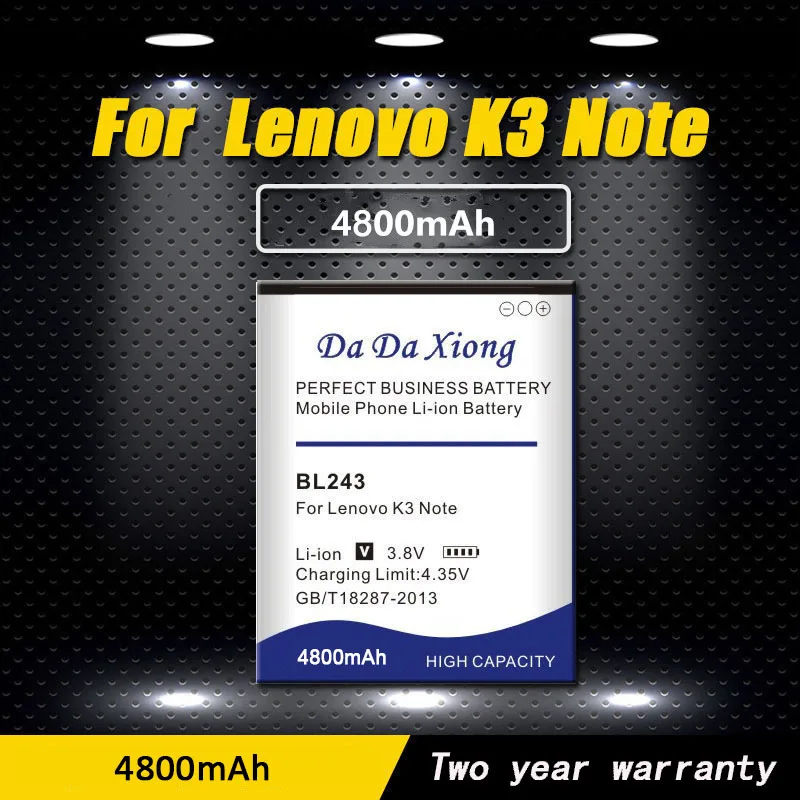 Новый высококачественный литий-ионный аккумулятор BL243 4800 мАч для телефона Lenovo K3 Note K50-T5 A7000 A5500 A5860 A5600 A7600