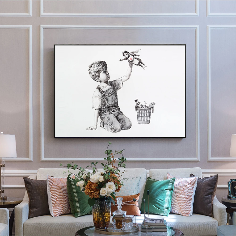Банкси игра Changer Art медсестры дань стены искусства холст живопись постер и