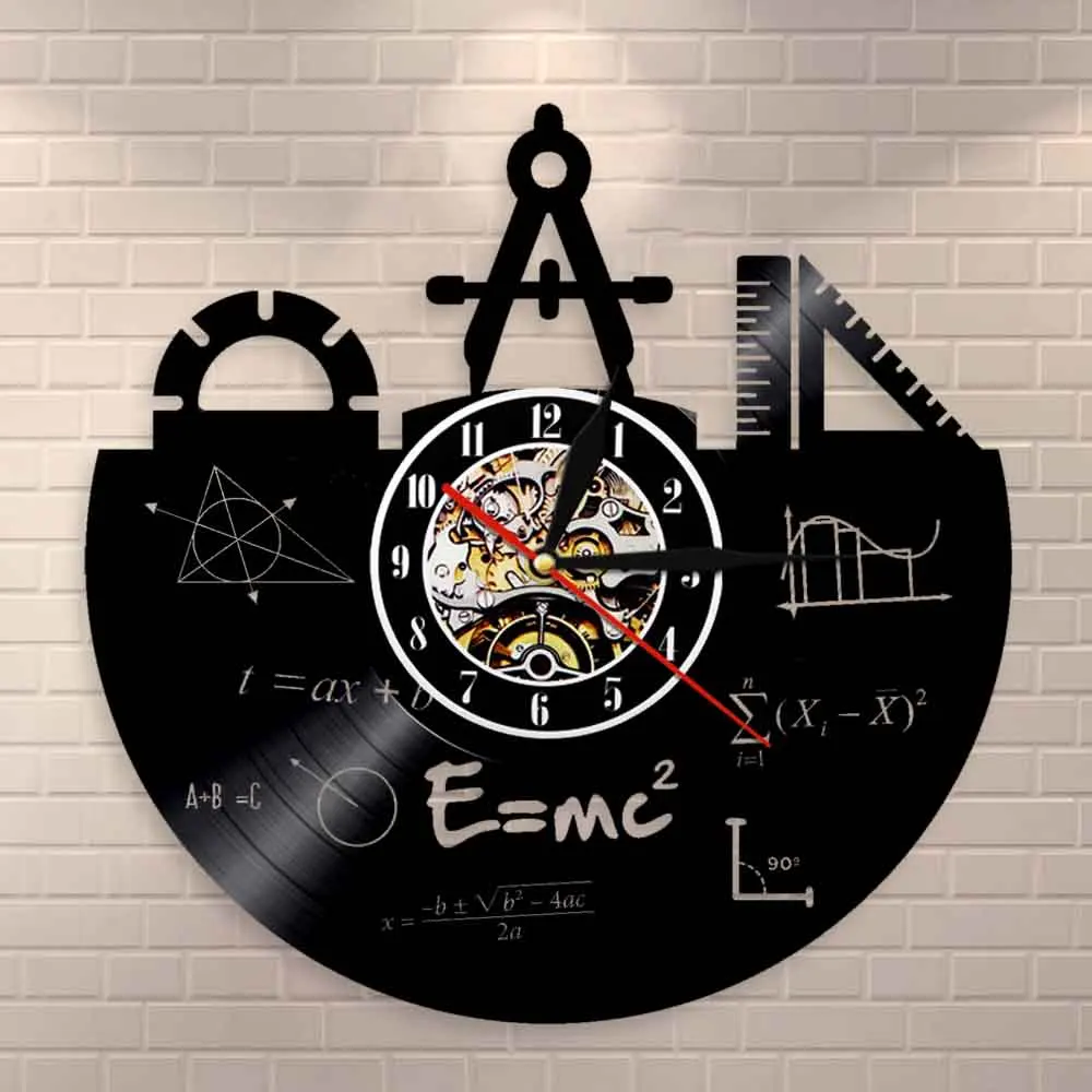 Математика формула Wall Art настенные часы Виниловые часы с помощью теоремы Пифагора классной комнаты квадратичная формула Настенный декор подарок для преподавателей