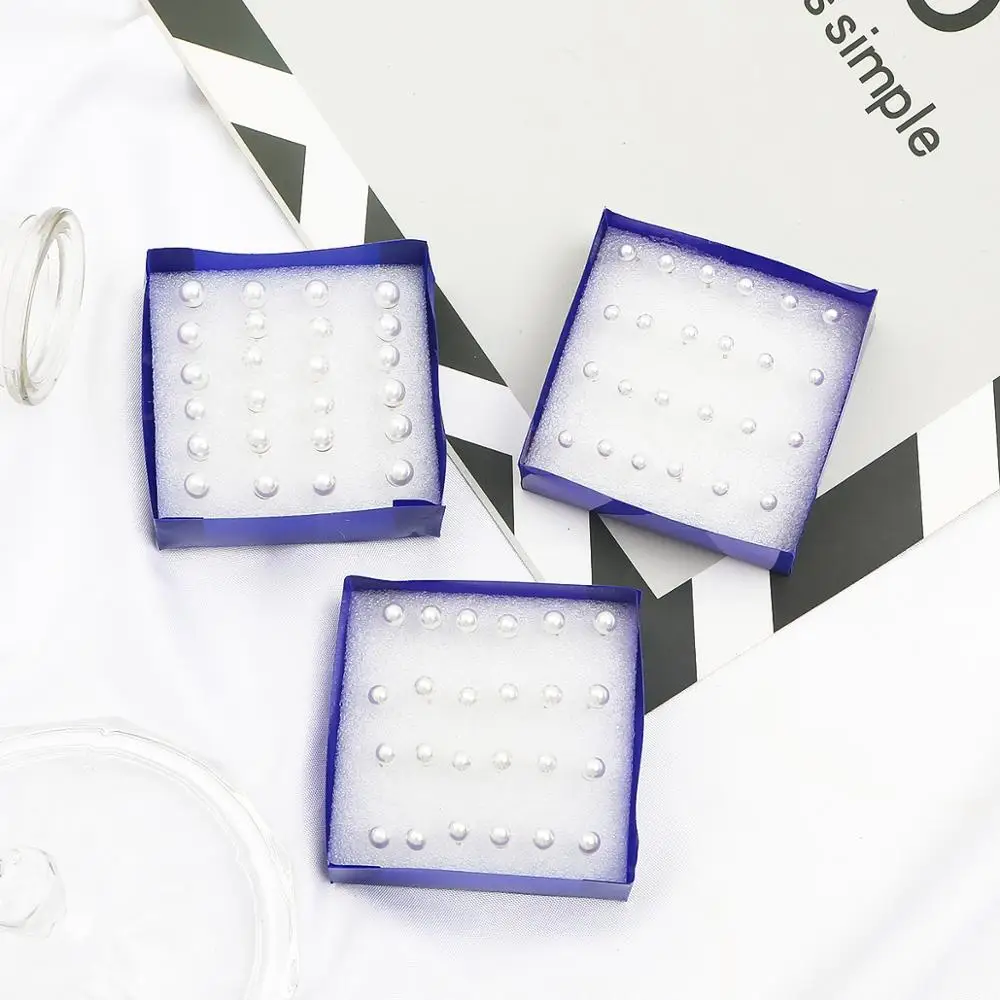 12pairs/set White Simulated Pearl Stud Earrings Set For Women Jewelry Piercing Ball Plastic kit Bijouteria brincos | Украшения и