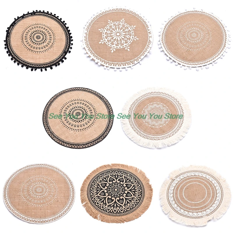 

Round Table Placemat Nordic Style Non-slip placemat Heat Insulation Furniture Decoration mat Coffee Cup Mats