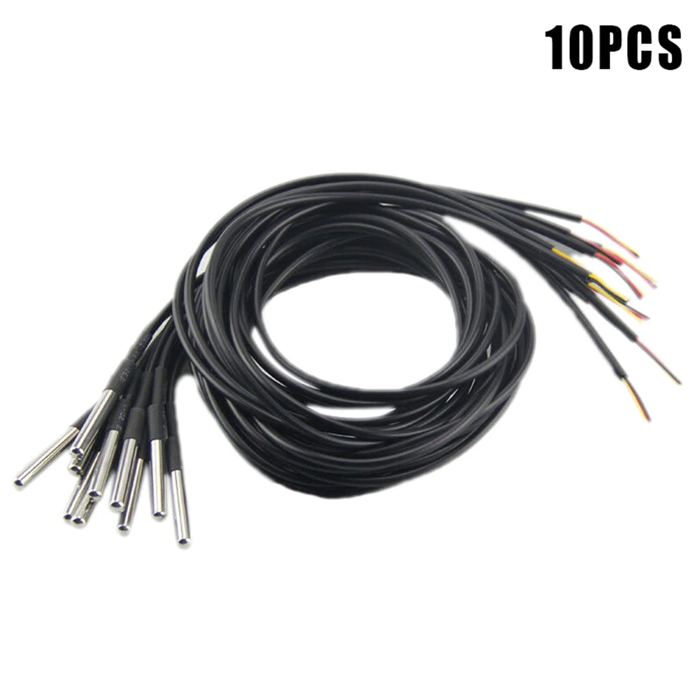 

10pcs Temperature Sensor Waterproof Water Temperature Thermometer Probe DS18B20 New Arrival