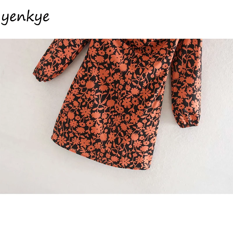 Женское винтажное платье с цветочным принтом Дамское сексуальное воротником и