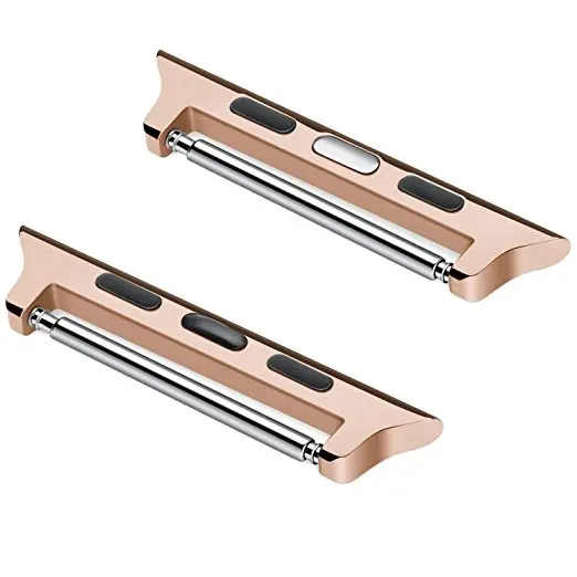 Rose gold 2 pcs Адаптер соединитель для Apple Watch 4 3 2 Ленточные модели легко установить бесшовные алюминиевые наручные Linker ремень разъем 38 мм 42 мм - Цвет ремешка: Rose gold 2 pcs