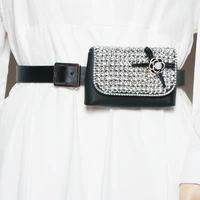 daeyoten 2021 new diamond belt bag women detachable waist bag luxury flower rhinestones mini bag female pearl coin purse zm1270