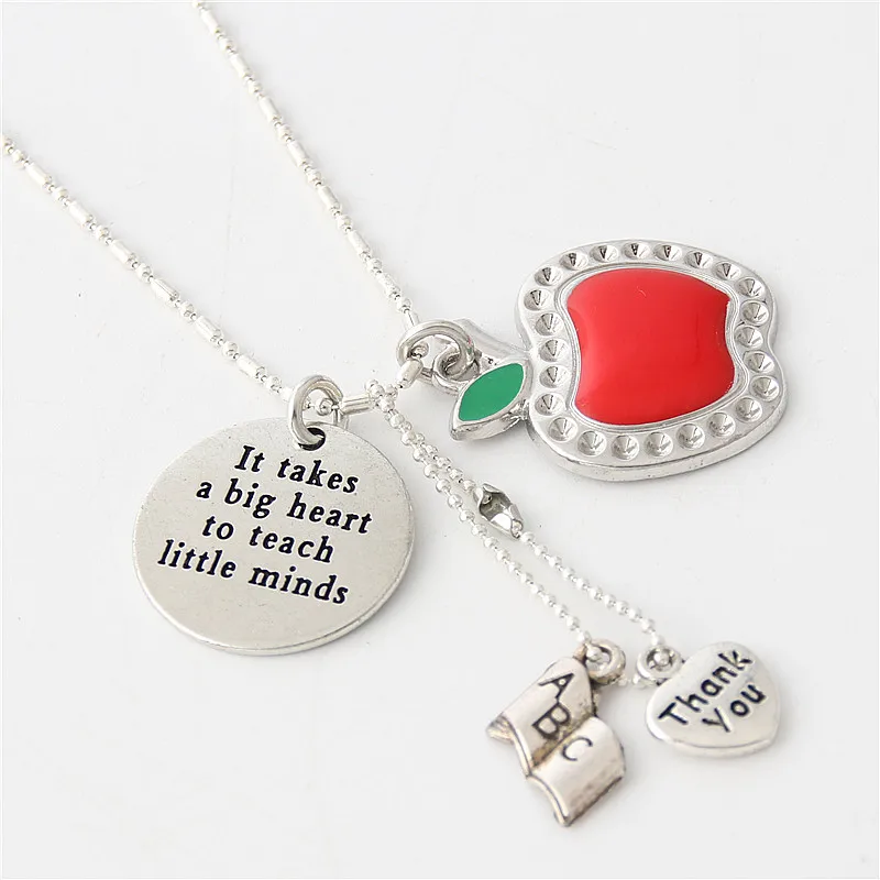 1 шт. очаровательные ожерелья с сердечком и красным яблоком подарок на День