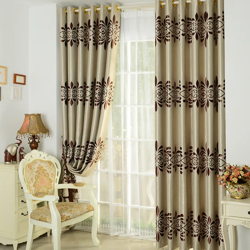 

Harajuku Style Modern Simple Curtain Classic Cationic Printing Jacquard Curtains, High Blackout Curtains for Living Room Bedroom